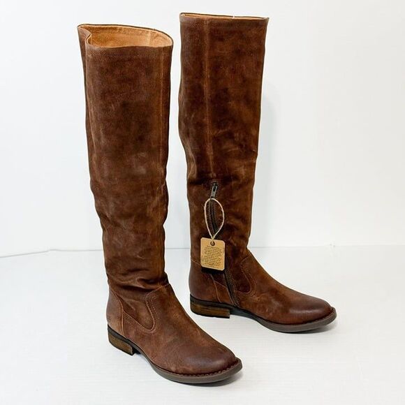 Born Britton Rust NWB Sz 8.5 Distressed Over the Knee Leather Riding Boot - Picture 4 of 12